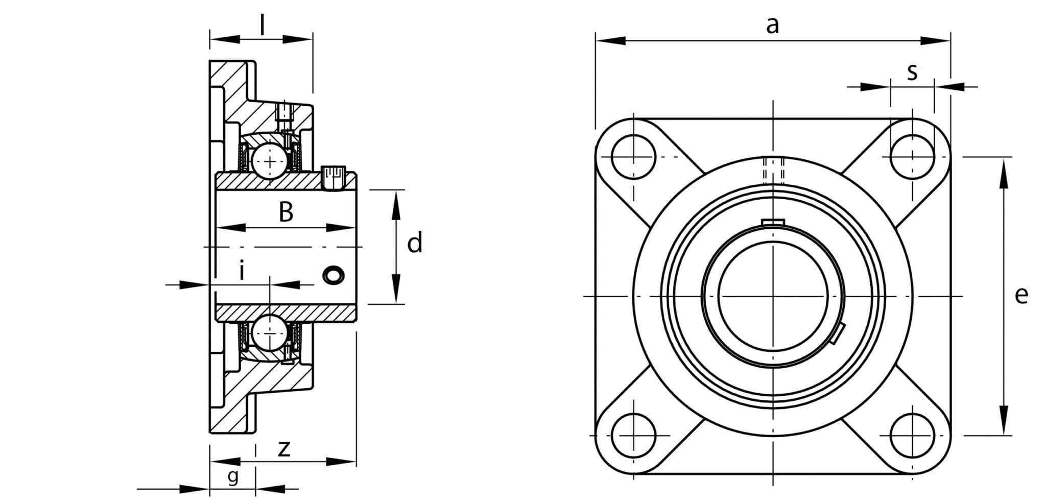 UCF211 FK Bearing Unit 4 Bolt Hole